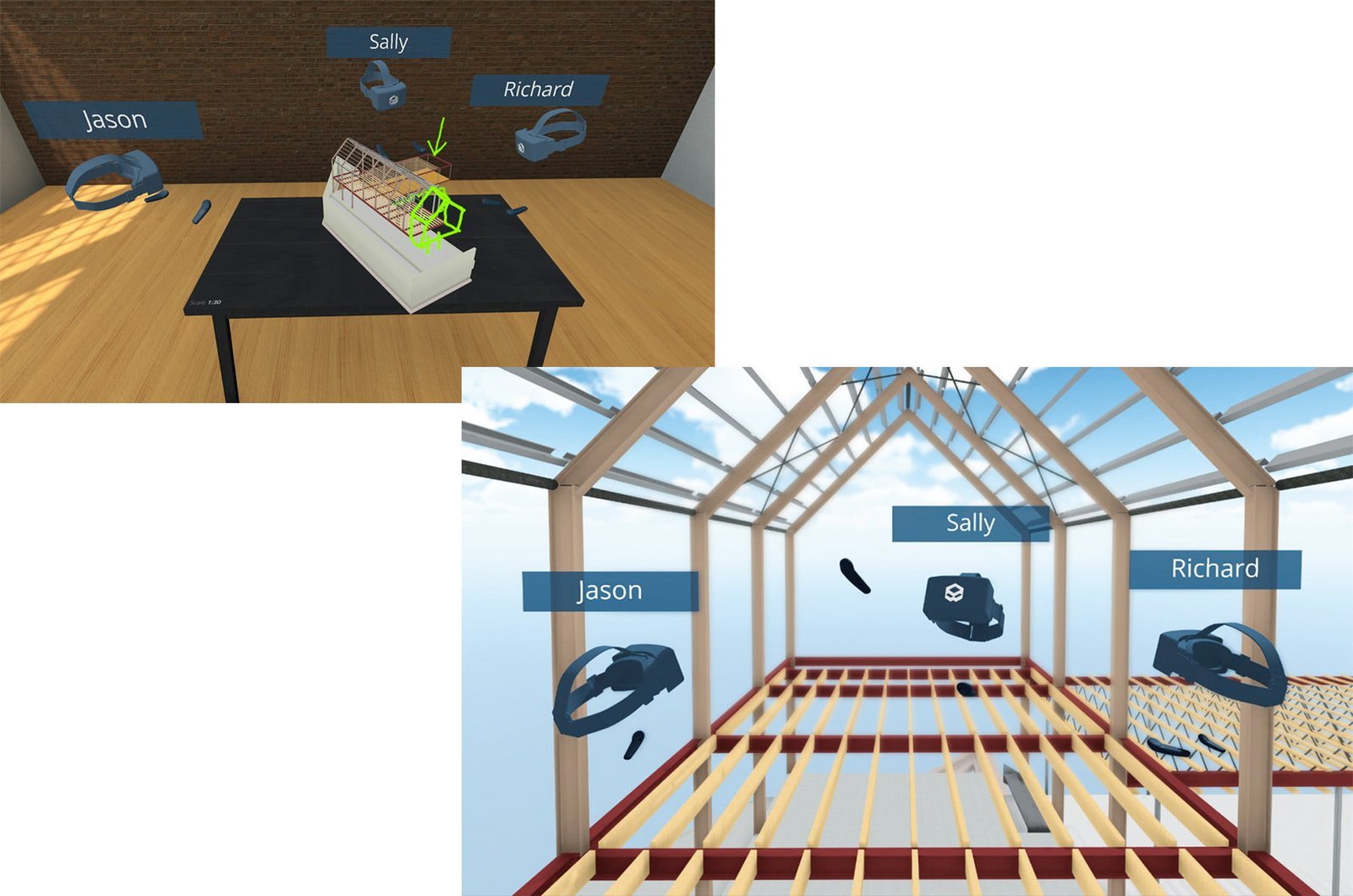 virtual reality participants entering into house